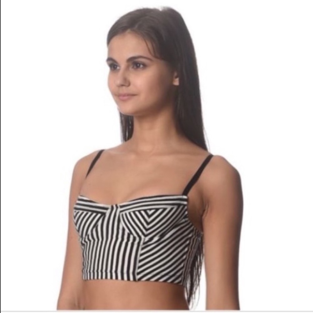 American Apparel striped bustier bralette crop top